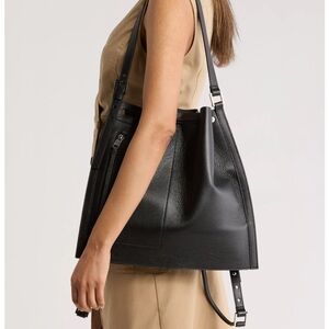 All Saints Leather Convertible Backpack